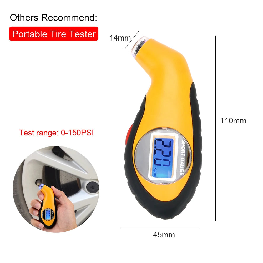 Solar-Powered Digital LCD Tyre Pressure Monitoring System with External Sensors and Auto Security Alarm
